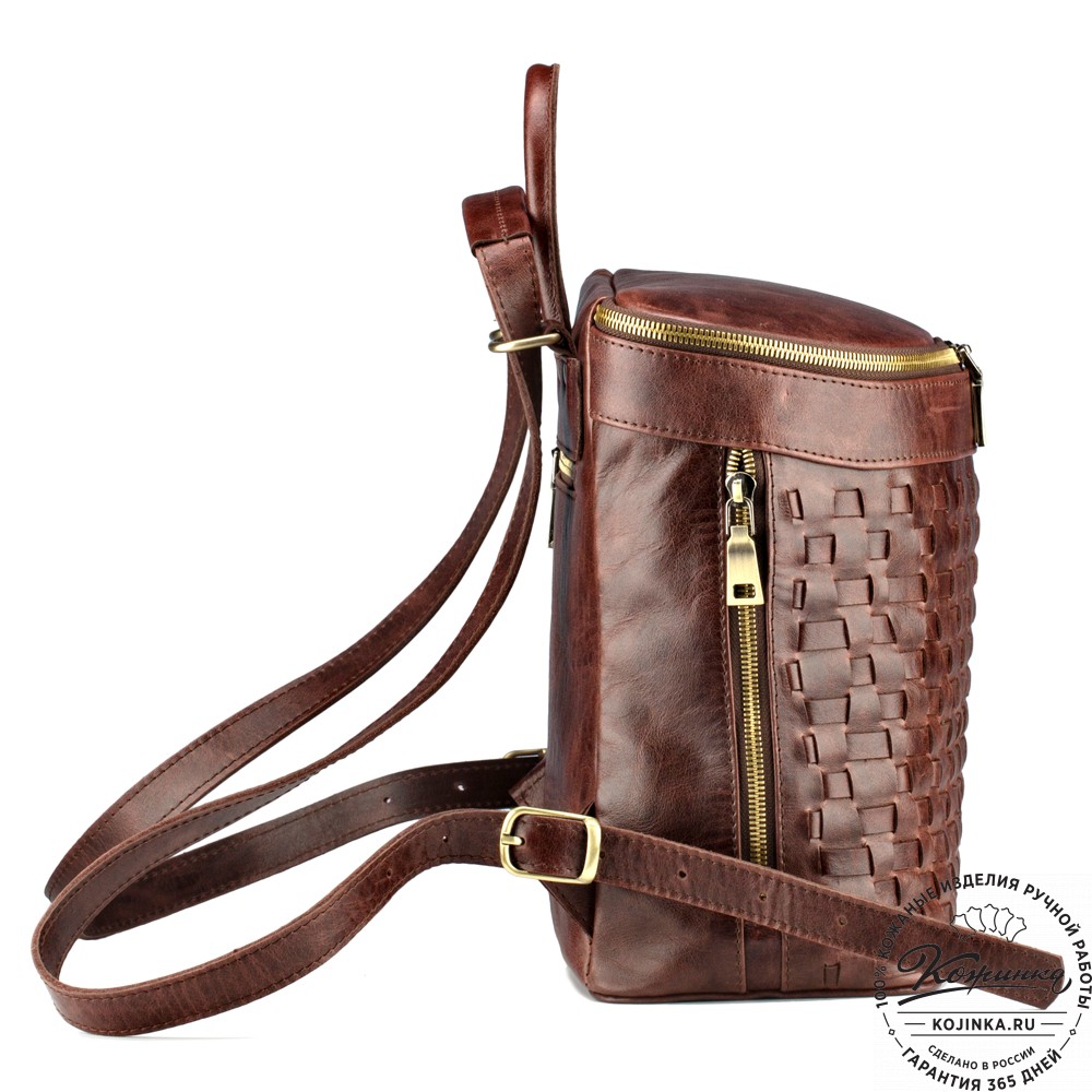 Женский кожаный рюкзак "Фелиция" (коричневый антик)